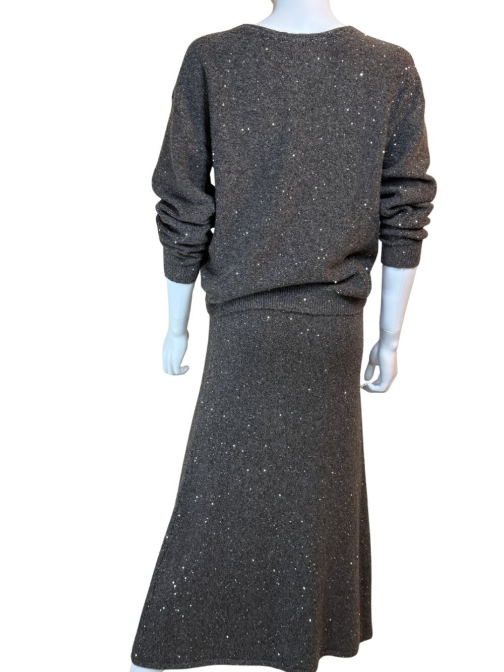 Zara Metallic Knit Sweater Skirt Set 2pc S - Picture 4 of 6